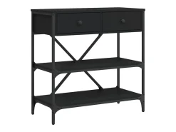 Mesa consola negra 75x34,5x75 cm madera de ingeniería