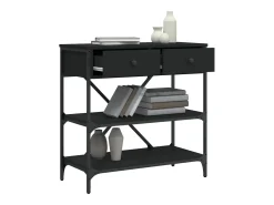 Mesa consola negra 75x34,5x75 cm madera de ingeniería