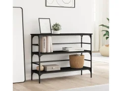Mesa consola negra 100x32x75 cm madera de ingeniería