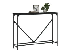Mesa consola negra 102x22,5x75 cm madera de ingeniería