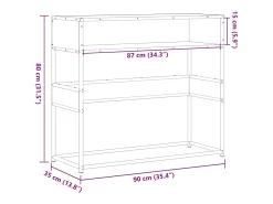 Mesa consola negra 90x35x80 cm madera de ingeniería