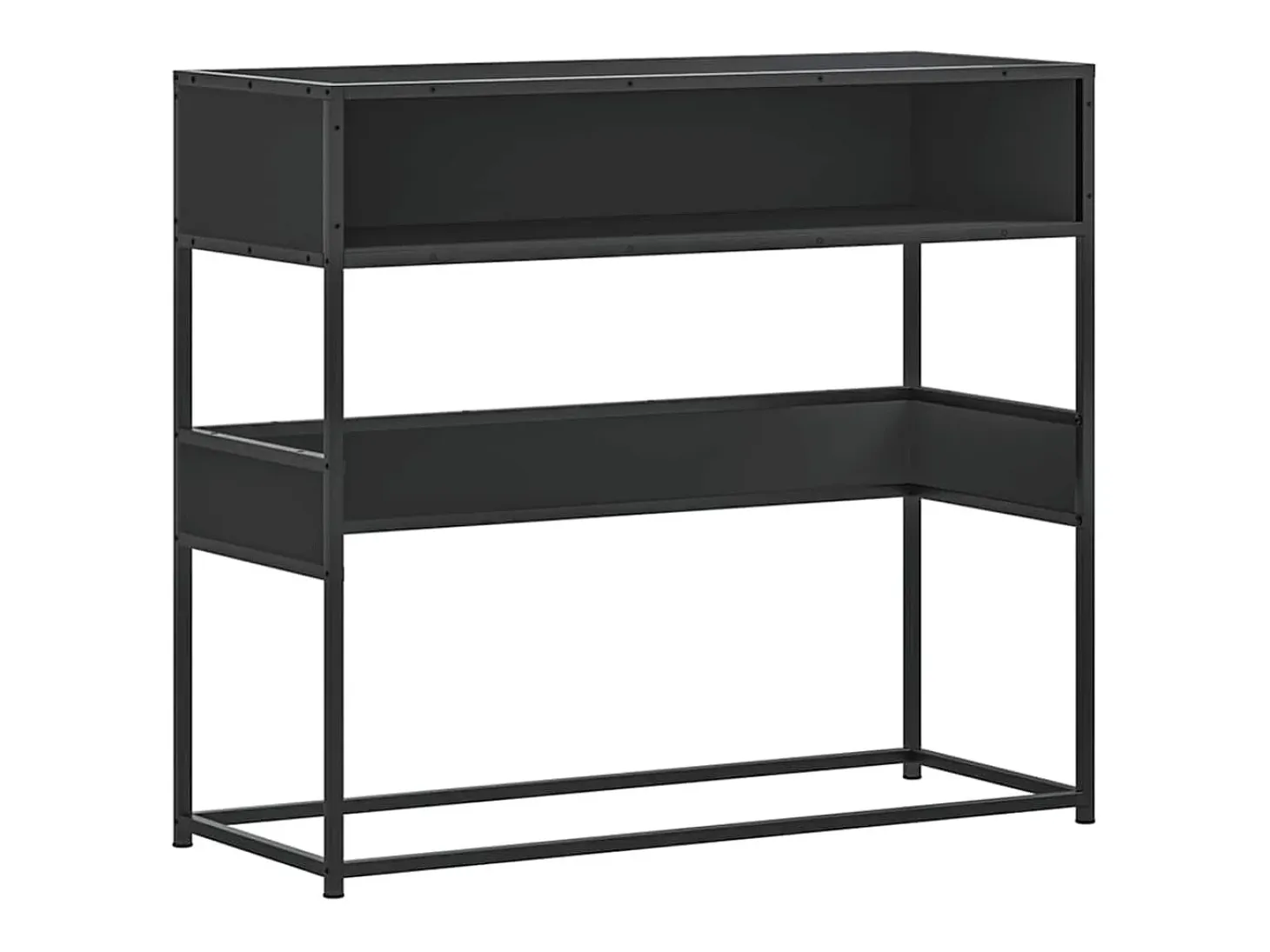 Mesa consola negra 90x35x80 cm madera de ingeniería