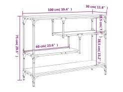 Mesa consola negra 100x30x75 cm madera de ingeniería