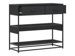 Mesa consola negra 90x35x80 cm madera de ingeniería