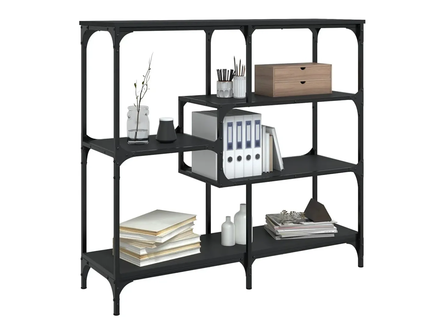 Mesa consola negra 103x32x95 cm madera de ingeniería
