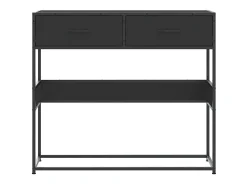 Mesa consola negra 90x35x80 cm madera de ingeniería