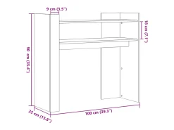 Mesa consola negra 100x35x90 cm madera de ingeniería