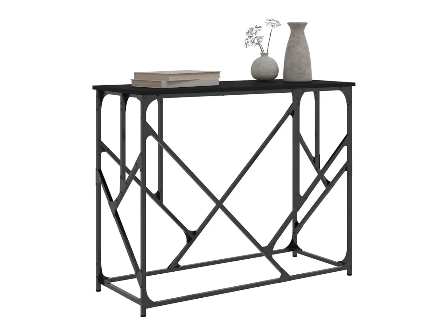 Mesa consola negra 100x40x80 cm madera de ingeniería