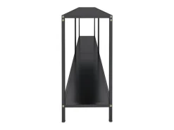 Mesa consola negra 200x35x75,5 cm Cristal templado