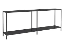 Mesa consola negra 200x35x75,5 cm Cristal templado