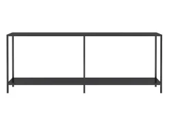 Mesa consola negra 200x35x75,5 cm Cristal templado