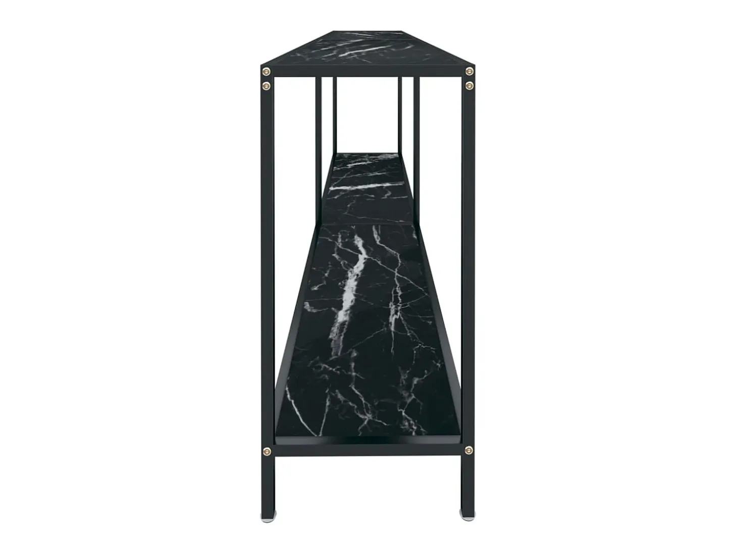 Mesa consola negra 200x35x75,5 cm Cristal templado
