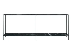 Mesa consola negra 200x35x75,5 cm Cristal templado