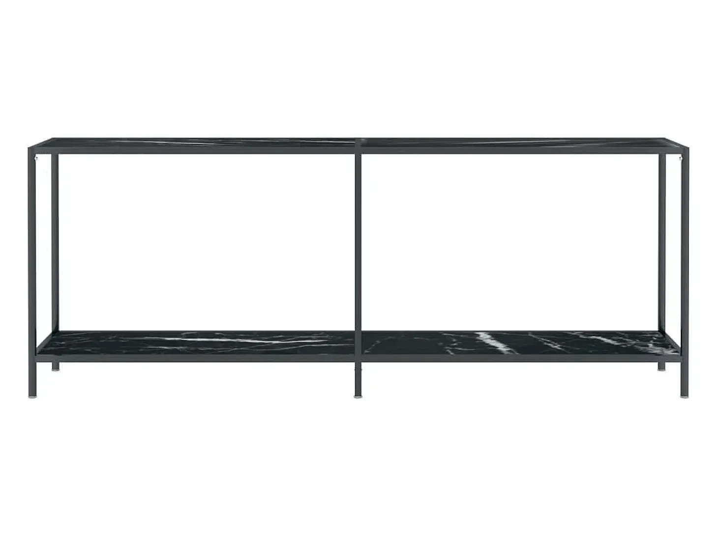 Mesa consola negra 200x35x75,5 cm Cristal templado