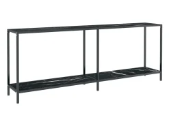 Mesa consola negra 200x35x75,5 cm Cristal templado