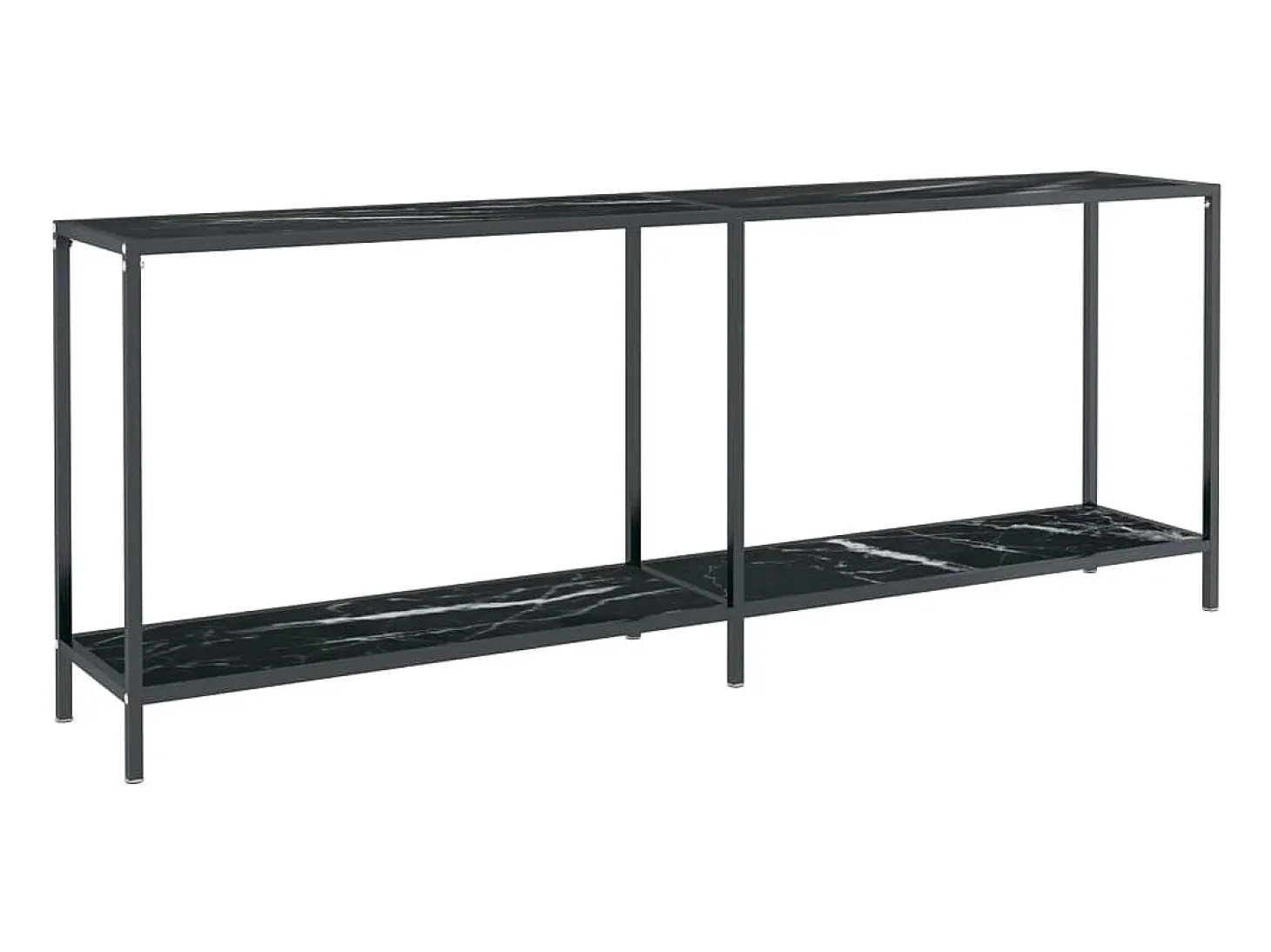 Mesa consola negra 200x35x75,5 cm Cristal templado