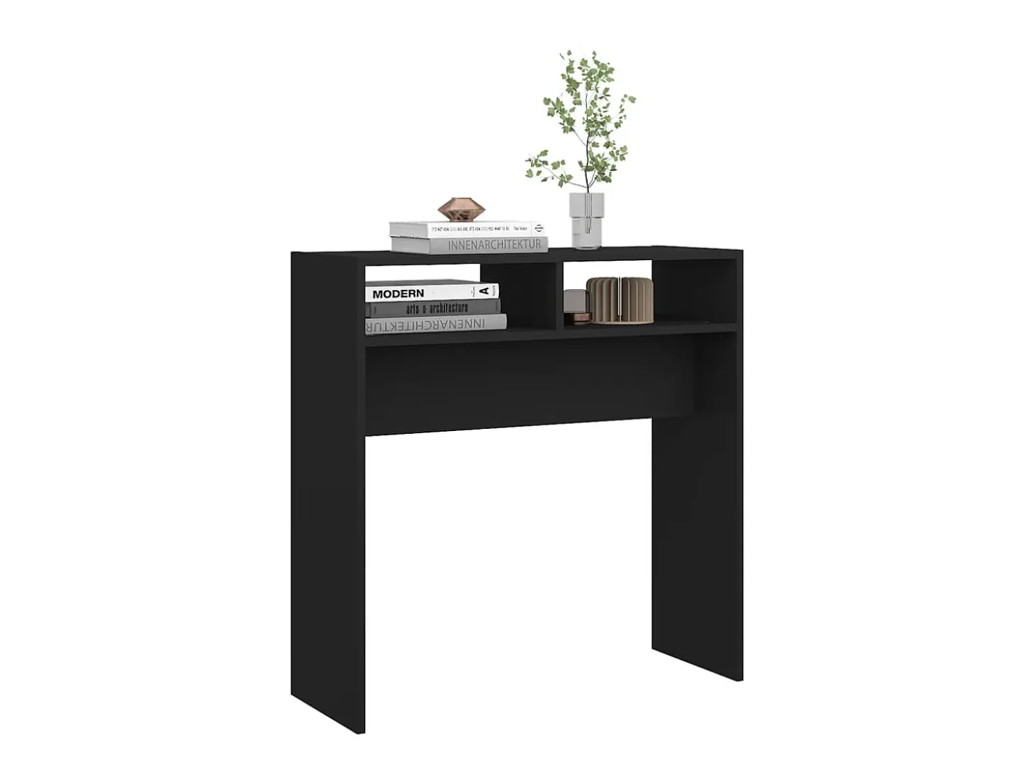 Mesa consola negra 78x30x80 cm madera de ingeniería