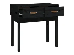 Mesa consola Negra 76,5x40x75 cm Madera maciza de pino