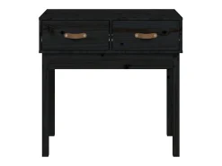 Mesa consola Negra 76,5x40x75 cm Madera maciza de pino
