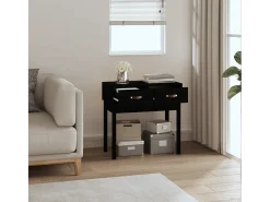 Mesa consola Negra 76,5x40x75 cm Madera maciza de pino