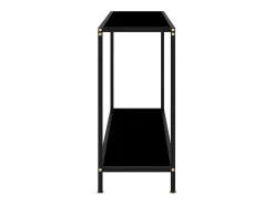 Mesa consola negra 120x35x75 cm Cristal templado