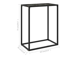 Mesa consola negra 60x35x75 cm Cristal templado