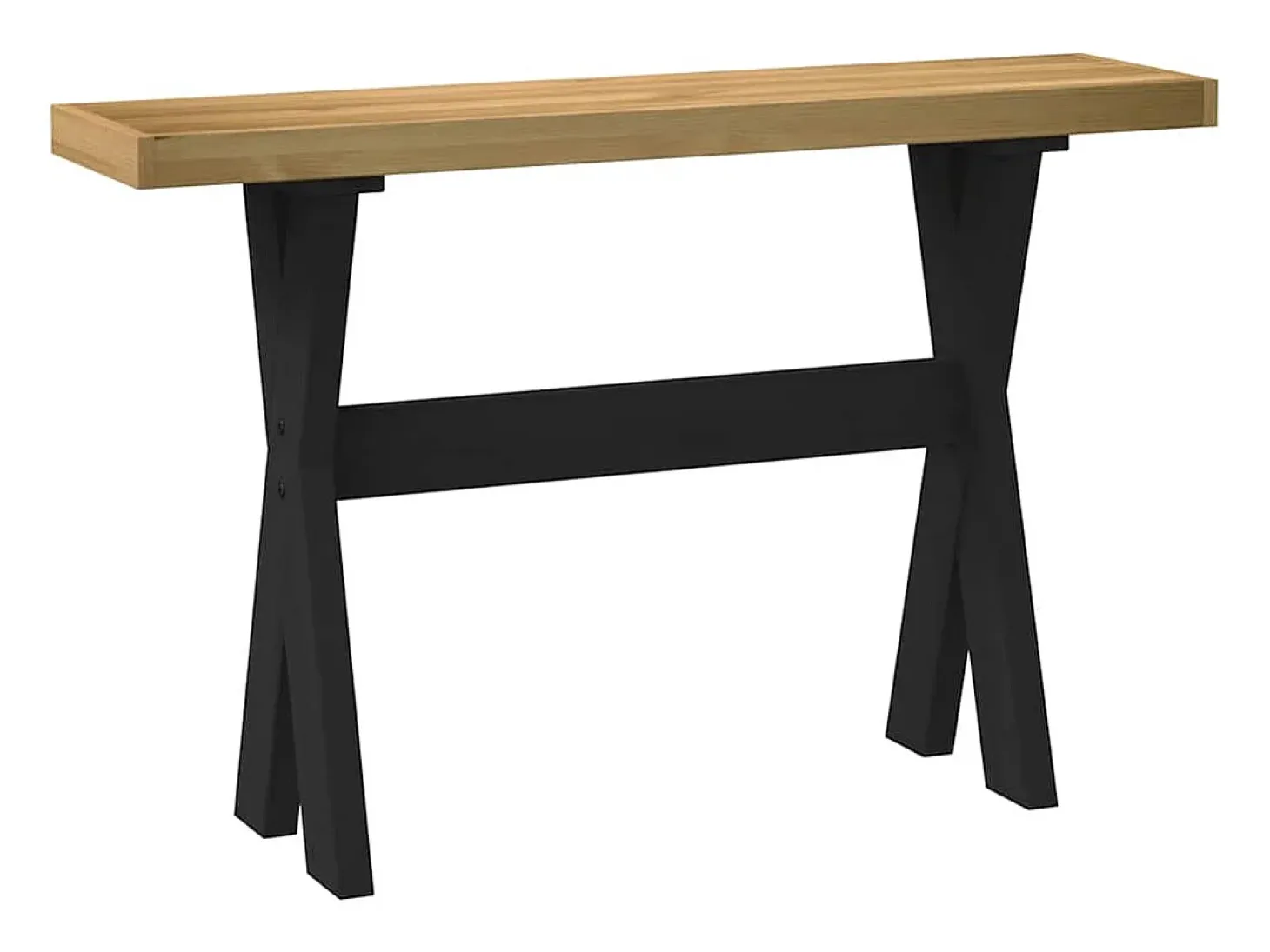 Mesa consola NOAIN patas en X madera maciza pino 120x30x75 cm