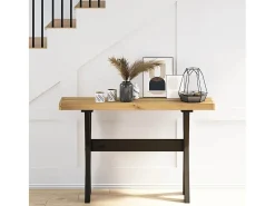 Mesa consola NOAIN patas en X madera maciza pino 120x30x75 cm
