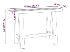 Mesa consola NOAIN patas en A madera maciza pino 120x30x75 cm