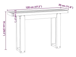 Mesa consola NOAIN patas en U madera maciza pino 120x30x75 cm