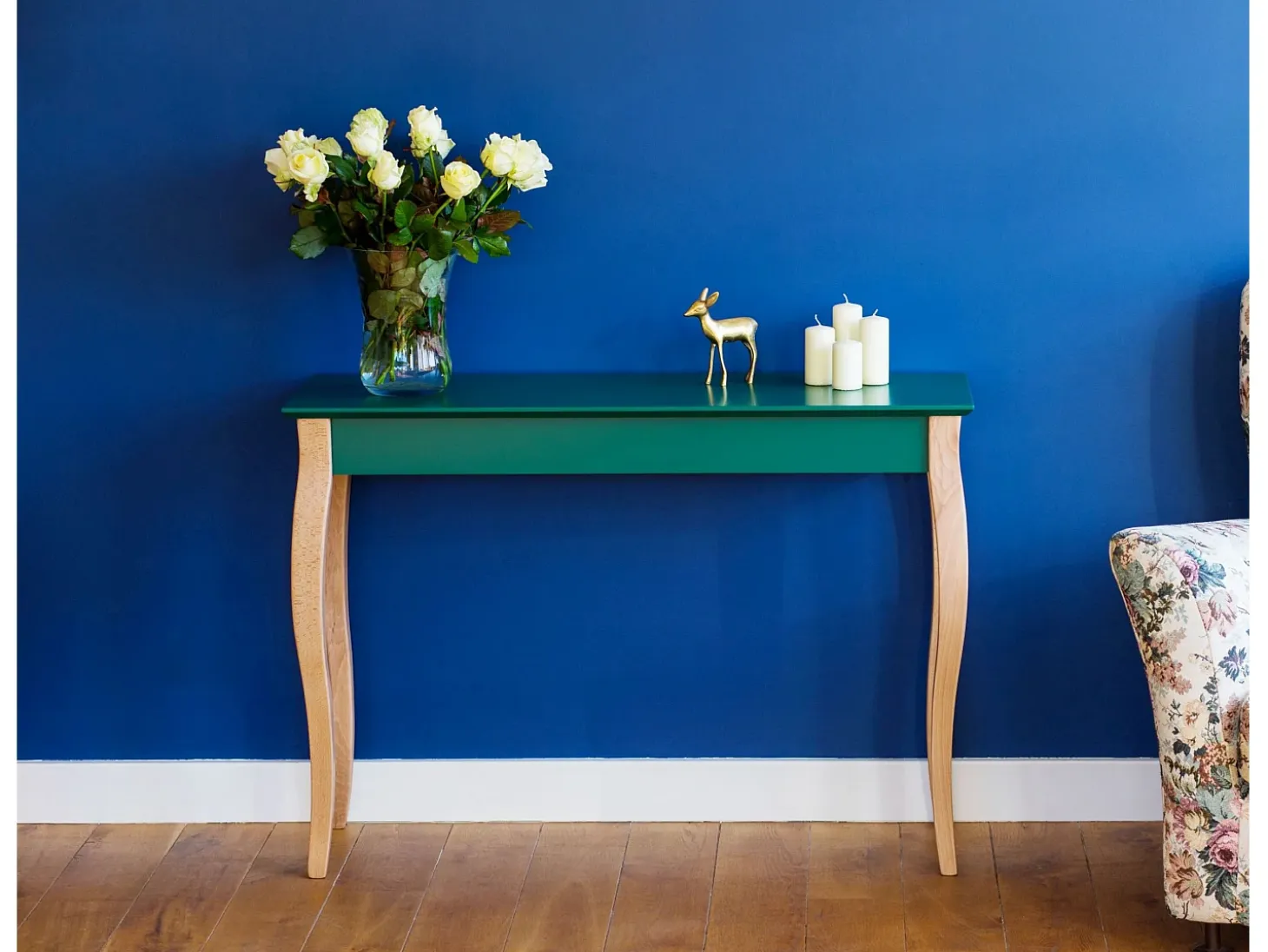 Mesa Consola Pequeña 85 x 35 cm Lillo Verde Salvia
