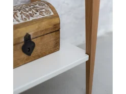 Mesa Consola Pequeña Con Estante 65 x 35 cm Mimo Blanca