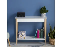 Mesa Consola Pequeña Con Estante 65 x 35 cm Mimo Blanca