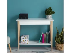 Mesa Consola Pequeña Con Estante 85 x 35 cm Mimo Verde Salvia