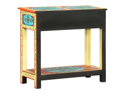 Mesa consola pintada a mano madera maciza de mango 80x35x75 cm ES560698