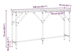 Mesa Consola Roble artisan 140 x 23 x 75 cm