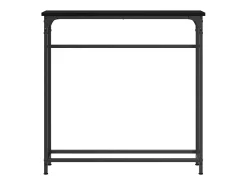 Mesa Consola Roble Negro 75 x 19,5 x 75 cm Madera de ingeniería