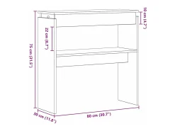 Mesa Consola Roble negro 80 x 30 x 80 cm Madera contrachapada