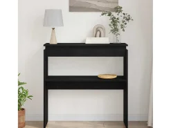 Mesa Consola Roble negro 80 x 30 x 80 cm Madera contrachapada