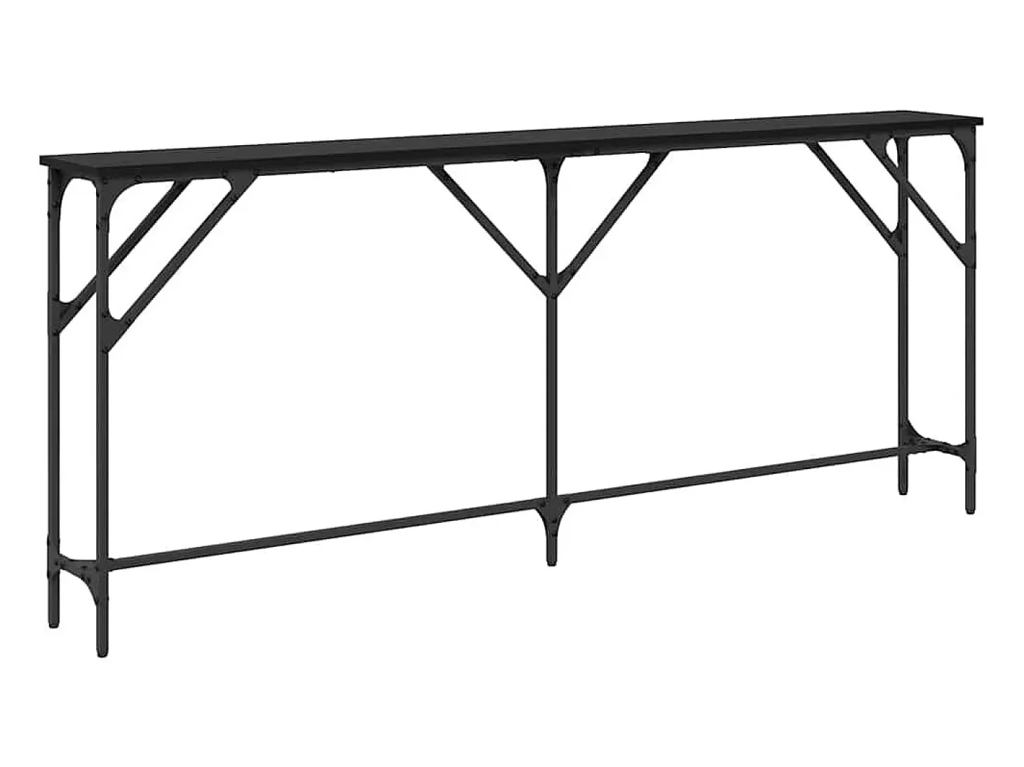 Mesa Consola Roble negro 180 x 23 x 75 cm