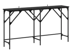 Mesa Consola Roble negro 140 x 29 x 75 cm Madera contrachapada