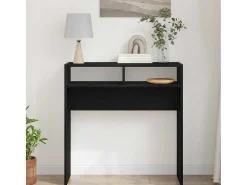 Mesa Consola Roble negro 78 x 30 x 80 cm Madera contrachapada