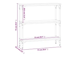 Mesa consola roble Sonoma 75x22,5x75 cm madera de ingeniería
