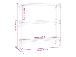 Mesa consola roble Sonoma 75x22,5x75 cm madera de ingeniería