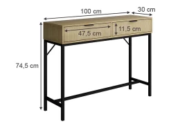 Mesa consola roble 100x30x75 lennox