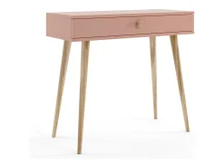 Mesa Consola Rosa 90x80x39 cm – Estilo Escandinavo – Ideal como Tocador o Escritorio