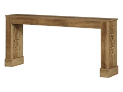 Mesa consola rústica de 160 cm para entrada, mesa de sofá industrial