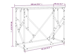 Mesa consola Sonoma gris 100x40x80 cm madera de ingeniería