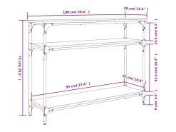 Mesa consola Sonoma gris 100x29x75 cm madera de ingeniería