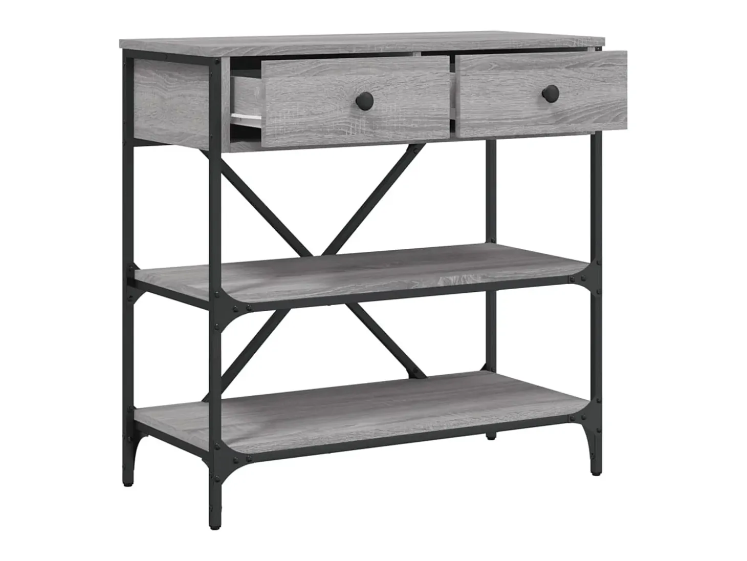 Mesa consola Sonoma gris 75x34,5x75 cm madera de ingeniería